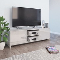 TV Cabinet High Gloss White 120x30x37,5 cm Chipboard