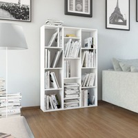 Room Divider/Book Cabinet High Gloss White 100x24x140 cm Chipboard