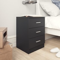 Bedside Cabinet Black 38x35x56 cm Chipboard