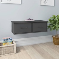 Wall-mounted Drawer Shelf Grey 60x26x18.5 cm Chipboard