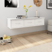 Wall-mounted Drawer Shelf High Gloss White 88x26x18.5 cm Chipboard