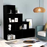 Book Cabinet/Room Divider Black 155x24x160 cm Chipboard