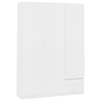 3-Door Wardrobe White 120x50x180 cm Chipboard