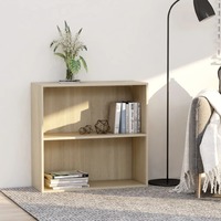 2-Tier Book Cabinet Sonoma Oak 80x30x76.5 cm Chipboard