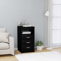 Drawer Cabinet Black 40x50x76 cm Chipboard
