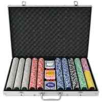 Poker Set with 1000 Laser Chips Aluminium