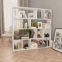 Room Divider/Book Cabinet White 110x24x110 cm Chipboard