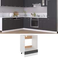 Oven Cabinet Grey 60x46x81.5 cm Chipboard