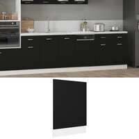 Dishwasher Panel Black 45x3x67 cm Chipboard
