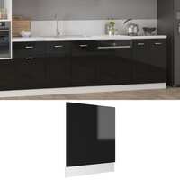 Dishwasher Panel High Gloss Black 59.5x3x67 cm Chipboard