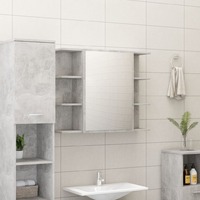 Bathroom Mirror Cabinet Concrete Grey 80x20.5x64 cm Chipboard