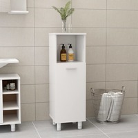 Bathroom Cabinet High Gloss White 30x30x95 cm Chipboard