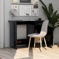 Desk High Gloss Black 100x50x76 cm Chipboard