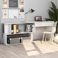 Corner Desk High Gloss White 78.7"x19.7"x29.9" Chipboard