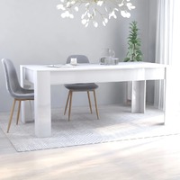 Dining Table High Gloss White 70.9x35.4x29.9 cm Chipboard