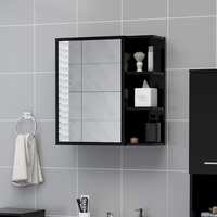 Bathroom Mirror Cabinet Black 62.5x20.5x64 cm Chipboard