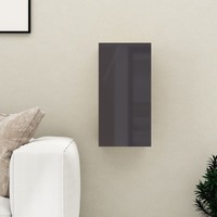 TV Cabinet High Gloss Grey 30.5x30x60 cm Chipboard