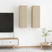 TV Cabinets 2 pcs Sonoma Oak 30.5x30x90 cm Chipboard