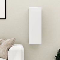 TV Cabinet High Gloss White 30.5x30x90 cm Chipboard