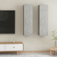 TV Cabinets 2 pcs Concrete Grey 30.5x30x110 cm Chipboard