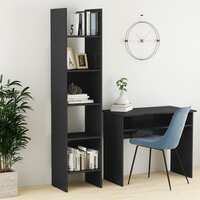 Book Cabinet High Gloss Grey 40x35x180 cm Chipboard