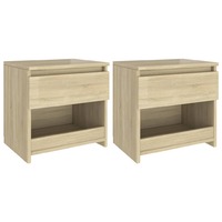 Bedside Cabinets 2 pcs Sonoma Oak 40x30x39 cm Chipboard