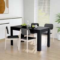 Dining Table Black 140x74.5x76 cm Chipboard