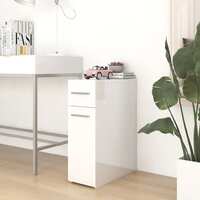 Apothecary Cabinet High Gloss White 20x45.5x60 cm Chipboard