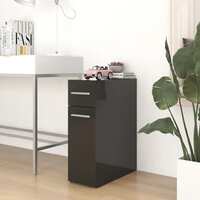 Apothecary Cabinet High Gloss Black 20x45.5x60 cm Chipboard