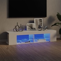 TV Cabinet with LED Lights High Gloss White 135x39x30 cm