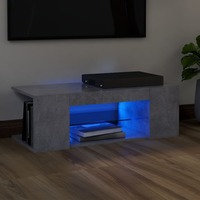 TV Cabinet with LED Lights Concrete Grey 90x39x30 cm