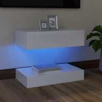 TV Cabinet with LED Lights High Gloss White 60x35 cm
