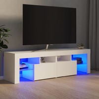 TV Cabinet with LED Lights White 140x35x40 cm