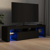 TV Cabinet with LED Lights Black 140x35x40 cm