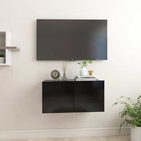 Hanging TV Cabinet Black 60x30x30 cm