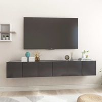 Hanging TV Cabinets 3 pcs Grey 60x30x30 cm