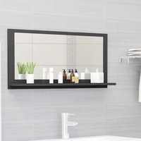 Bathroom Mirror Grey 80x10.5x37cm Chipboard