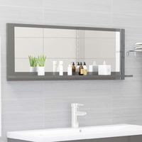 Bathroom Mirror High Gloss Grey 100cm Chipboard