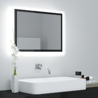 LED Bathroom Mirror High Gloss Black 60x8.5x37 cm Chipboard