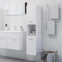 Bathroom Cabinet White 30x30x130 cm Chipboard