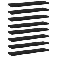 Bookshelf Boards 8 pcs Black 40x10x1.5 cm Chipboard