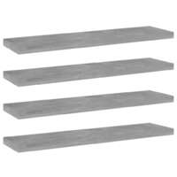 Bookshelf Boards 4 pcs Concrete Grey 40x10x1.5 cm Chipboard