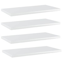 Bookshelf Boards 4 pcs High Gloss White 40x20x1.5 cm Chipboard