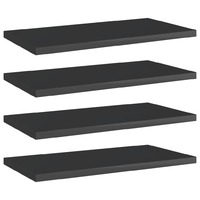 Bookshelf Boards 4 pcs High Gloss Black 40x20x1.5 cm Chipboard