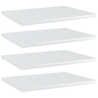 Bookshelf Boards 4 pcs High Gloss White 40x30x1.5 cm Chipboard