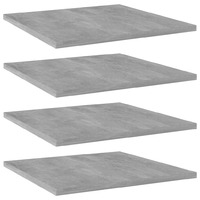 Bookshelf Boards 4 pcs Concrete Grey 40x40x1.5 cm Chipboard