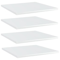 Bookshelf Boards 4 pcs High Gloss White 40x40x1.5 cm Chipboard