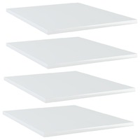 Bookshelf Boards 4 pcs High Gloss White 40x50x1.5 cm Chipboard