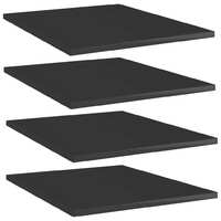 Bookshelf Boards 4 pcs High Gloss Black 40x50x1.5 cm Chipboard