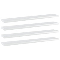 Bookshelf Boards 4 pcs High Gloss White 60x10x1.5 cm Chipboard
